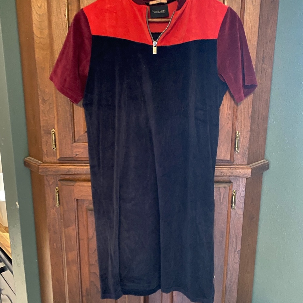 Scotch & Soda Red and Navy Zip-Up Top